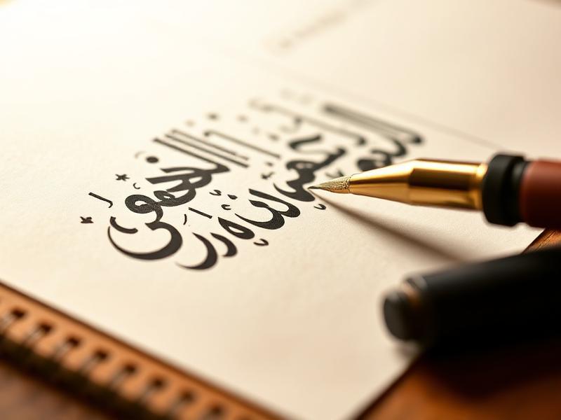 Arabische Kalligrafie mit Rohrfeder